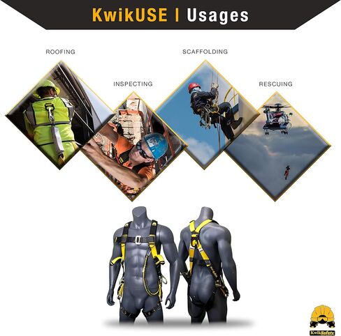 KwikSafety - شارلوت، كارولاينا الشمالية - حزام الأمان SUPERCELL [3 حلقات على شكل حرف D] مجموعة أدوات الحماية من السقوط لكامل الجسم ANSI OSHA in Kuwait