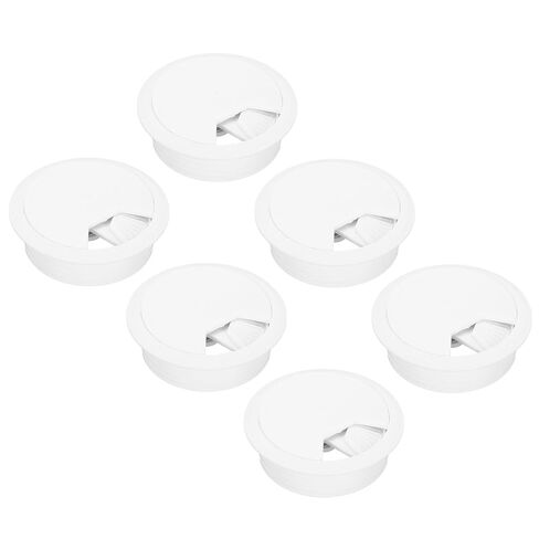 MECCANIXITY 6 Pcs Desk Grommet 3 Inch(80mm), Round Desk Cord Hole Cover Wire Cable Organizer for Home Office Computer Table Cables, Black in Saudi Arabia