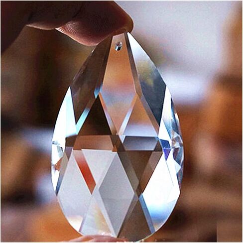 Top Quality 10pcs/lot 50mm Clear K9 Glass Crystal Prisms Pendants Chandeliers Parts Lustres Rainbow Lamp Lighting Hang Drops in Kuwait
