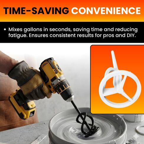 ملحق خلاط الطلاء SplashNColor للمثقاب الكهربائي - مجداف خلط 10 بوصة | يناسب ظرف قياسي مقاس 3/8 بوصة | خليط طلاء إيبوكسي | أداة تحريك شديدة التحمل للمشروعات التي تصنعها بنفسك in Kuwait