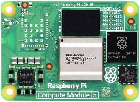 Raspbery Pi Compute Module Core Board Compute Module 5, with Wireless / 2GB RAM / 64GB eMMC Flash (CM5102064) in Saudi Arabia