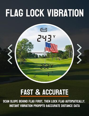 Golf Rangefinder with Slope & Magnetic, 1100 Yards Range Finder for Golf, Flag Locking Vibration, 6-6.5X Magnification,Type-C Rechargeable, Yards/Meters in Kuwait