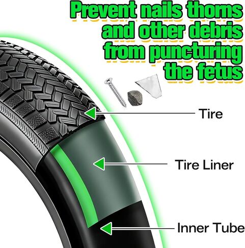 2Pcs Bike Tire Liner TPU BicycleTube Protection Punctures Compatible Bike Tire Tube Guard No Adhesive with 12" 16" 18" 20" 24" 26" 27.5" 29" in Kuwait