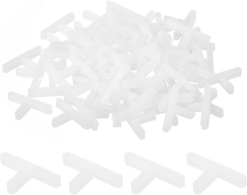 uxcell 500Pcs Wall Floor Tile Plastic T Shape Spacers Tiling Tools 2.5mm 3/32" Tile Spacers for Ceramic Tile Installation, White in Kuwait