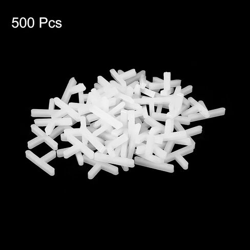 uxcell 500Pcs Wall Floor Tile Plastic T Shape Spacers Tiling Tools 2.5mm 3/32" Tile Spacers for Ceramic Tile Installation, White in Kuwait