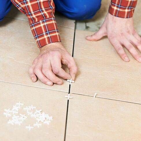 uxcell 500Pcs Wall Floor Tile Plastic T Shape Spacers Tiling Tools 2.5mm 3/32" Tile Spacers for Ceramic Tile Installation, White in Kuwait