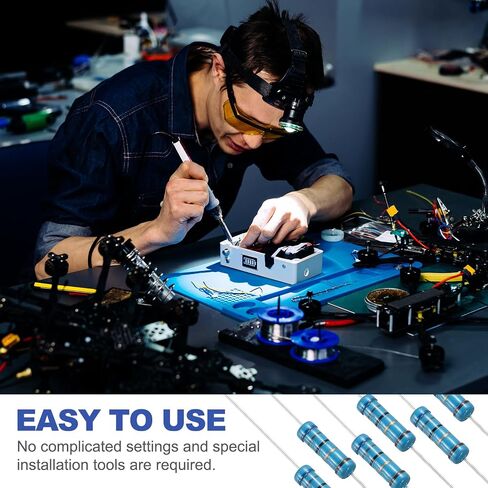 PATIKIL 68 Ohm Resistor, 50Pcs 2W Metal Film Fixed Resistor Kit 1% Tolerance Multiple Values of Resistance Optional for DIY Electronics Projects Computer TV Circuit Board in Kuwait