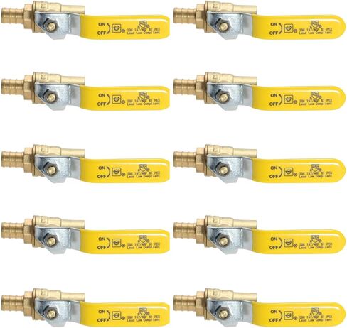 XFITTING Barb Crimp Pex 1/2 Inch x 1/2 Female Sweat Ball Valve, 24-2-7=10X, 10 Pieces in Kuwait
