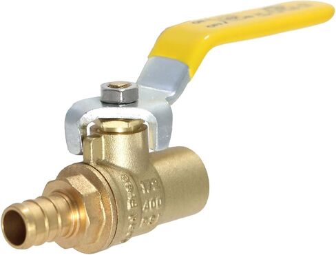 XFITTING Barb Crimp Pex 1/2 Inch x 1/2 Female Sweat Ball Valve, 24-2-7=10X, 10 Pieces in Kuwait