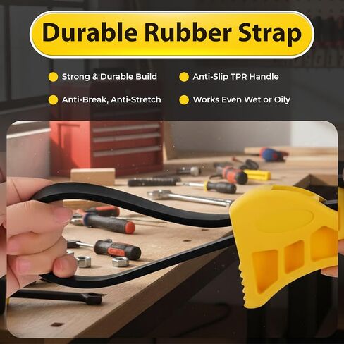 2-Pack Adjustable Rubber Strap Wrench Set, Heavy-Duty Oil Filter Wrench 6 inch & 8 inch Diameter, Non-Slip Belt Wrench for Jar Opener, Water Filter, Plumbing, Sink, Faucet Repair Tool in Kuwait