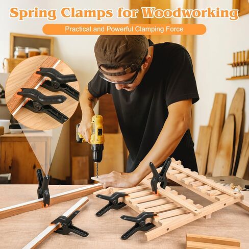 10 PCS Spring Clamps, LongYeah 4.5 Inch Plastic Spring Clips Heavy duty Backdrop Clips for Balloon Arch Photography Woodworking Crafts Tarp Clips Black in Kuwait