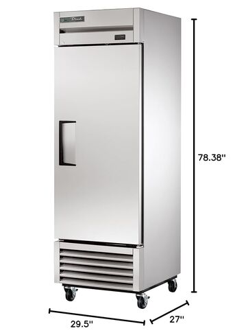 True T-23-HC Reach-in Solid Swing Door Refrigerator with Hydrocarbon Refrigerant, Holds 33 Degree F to 38 Degree F, 78.375" Height, 29.5" Width, 27" Length in Kuwait