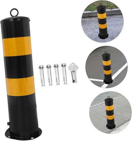 ULTECHNOVO Parking Barrier Security Bollard Traffic Post for Driveways and Construction Areas Height Eye-catching Design for Enhanced Visibility and Safety in Kuwait