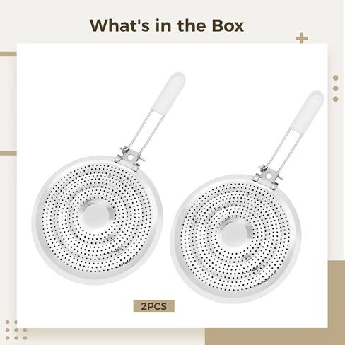 Heat Diffuser Stainless Steel Plates, Two Pieces, for Electric Stove and Gas, Foldable, with Removable Handle, Stop Food from Burning, Good for Small Pots in Kuwait