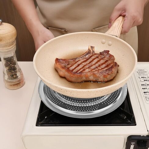Heat Diffuser Stainless Steel Plates, Two Pieces, for Electric Stove and Gas, Foldable, with Removable Handle, Stop Food from Burning, Good for Small Pots in Kuwait