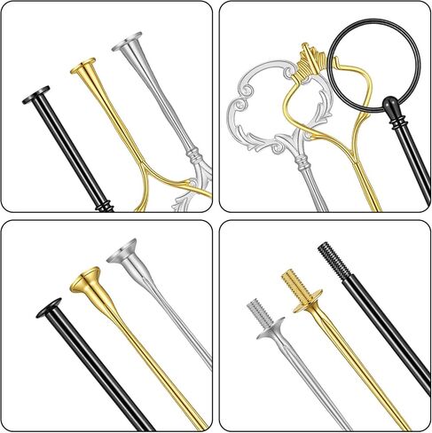 9 Sets 3 Tier Tray Hardware Kit Cake Stand Hardware for DIY Serving Stand, Tiered Plate with Round Crown Sunflower Style in Gold Silver Black, Heavy Metal Fittings for Dessert Cupcake Fruit Tray in Kuwait