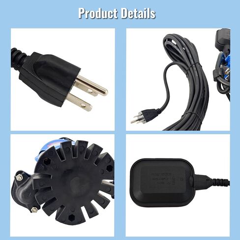 HS2.4S HSZ2.4S 1/2 HP Submersible Trash Pump 115V Auto Float Switch Electrical Submersible Wastewater Pump for Tsurumi Pump HSZ2.4S-62 53GPM 3180GPH 60Hz, 2 inch Straight Male NPT in Kuwait
