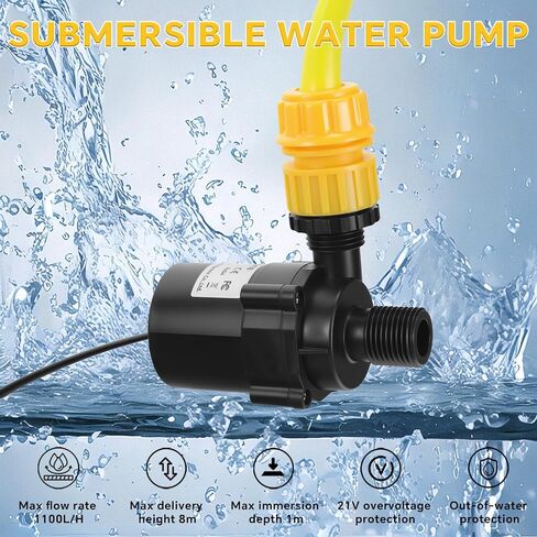 Submersible Water Pump for Dewalt 20V Battery, Quiet Mini Brushless Motor Water Pump Max Lift 8M 1100L/H for Garden, Kiddie Pool, Fish Tank (No Battery) in Kuwait
