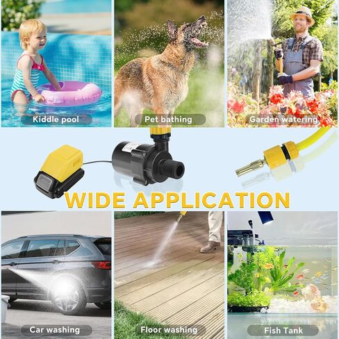 Submersible Water Pump for Dewalt 20V Battery, Quiet Mini Brushless Motor Water Pump Max Lift 8M 1100L/H for Garden, Kiddie Pool, Fish Tank (No Battery) in Kuwait