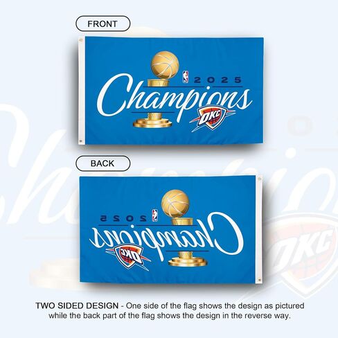 Desert Cactus Oklahoma City Thunder Flag NBA 100% Polyester Indoor Outdoor 3x5 feet National Basketball Association Team Flags (Flag 2025 Championship) in Kuwait