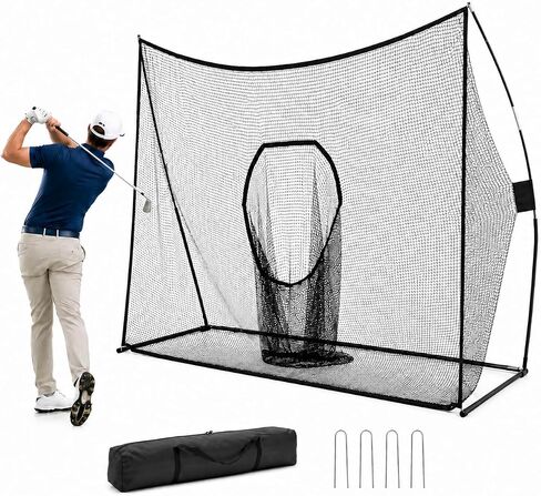 Golf Net for Backyard, Portable Golf Practice Hitting Net with Carry Bag, Heavy Duty Indoor Outdoor Golf Training Net for Home Garage, Easy Setup Personal Range for Golfers Swing Practice, Black in Kuwait