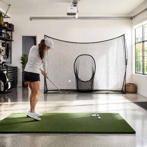 Golf Net for Backyard, Portable Golf Practice Hitting Net with Carry Bag, Heavy Duty Indoor Outdoor Golf Training Net for Home Garage, Easy Setup Personal Range for Golfers Swing Practice, Black in Kuwait