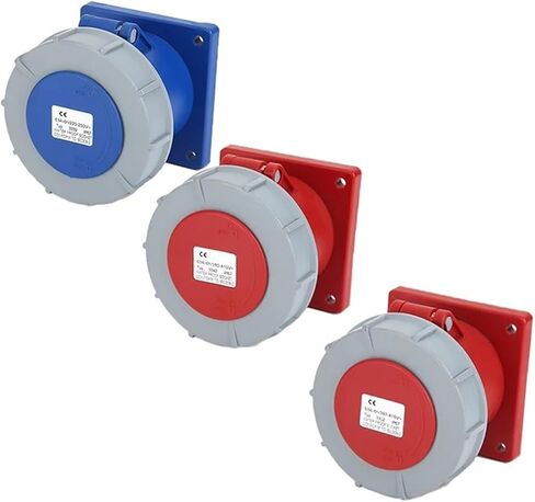 التوصيل والمقبس الصناعي 3P / 4P / 5Pin موصل كهربائي 63A 125A IP67 مقاوم للماء مثبت على الحائط ذكر أنثى 220 فولت 380 فولت (قابس، 63A-4P) in Kuwait