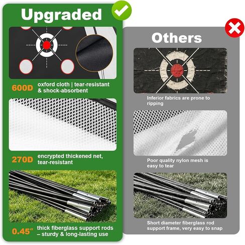 10x7FT Golf Net with Practice Net, Premium Golf Hitting Aid Nets for Backyard Driving Training Chipping with Tri-Turf Mat for Outdoor Indoor, Suitable for Men Dad and Golfer in Kuwait