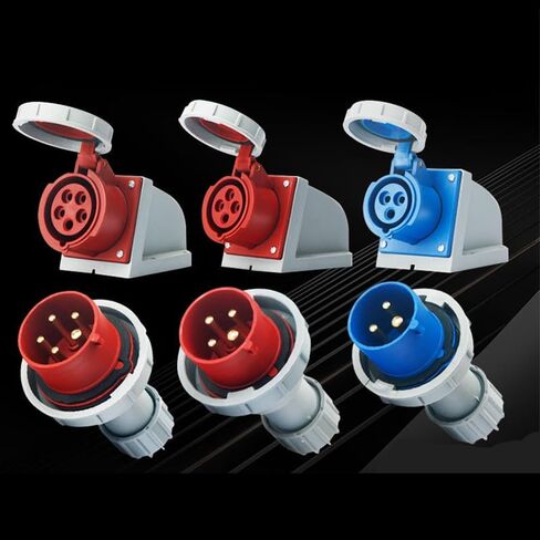 IEC 60309 Waterproof Industrial Connector Plug 4Pin 63A 380V-415V 3P+E 6H IP67 Male Power Connecting for Aviation and Industry in Kuwait