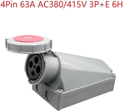 IEC 60309 Waterproof Industrial Connector Plug 4Pin 63A 380V-415V 3P+E 6H IP67 Male Power Connecting for Aviation and Industry in Kuwait