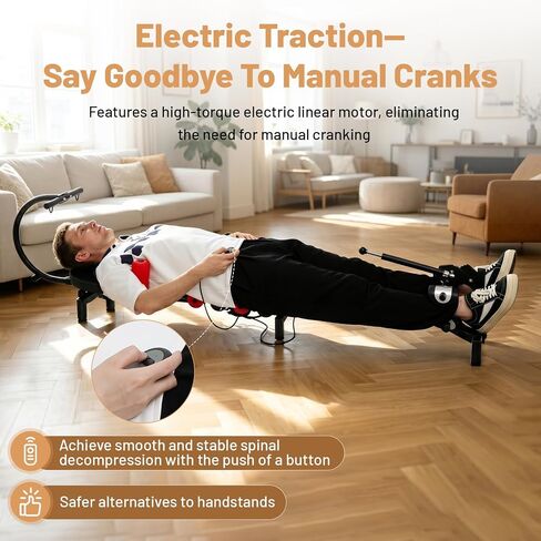Electric Traction Machine for Neck and Back, Spinal Cervical Decompression Traction Bed for Spine Stretching, Lumbar Traction Decompression Table for Tension Relief & Body Aches Pains in Kuwait