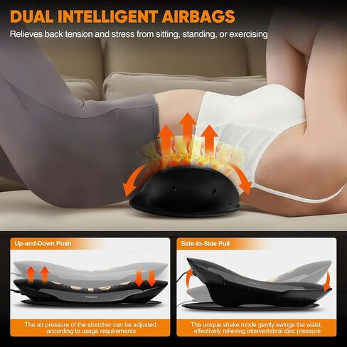 Electric Lumbar Traction Device for Lower Back Pain Relief, Multifunctional Lumbar Stretcher with Dynamic Traction, Red Light Therapy, 8-Level Electrotherapy, 3-Level Thermal Therapy, Vibration in Kuwait