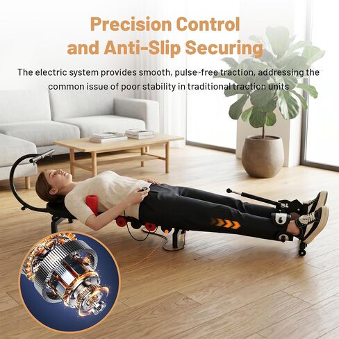 Electric Traction Machine for Neck and Back, Spinal Cervical Decompression Traction Bed for Spine Stretching, Lumbar Traction Decompression Table for Tension Relief & Body Aches Pains in Kuwait