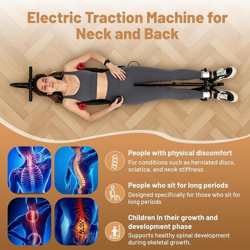 Electric Traction Machine for Neck and Back, Spinal Cervical Decompression Traction Bed for Spine Stretching, Lumbar Traction Decompression Table for Tension Relief & Body Aches Pains in Kuwait