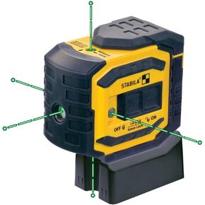 STABILA LA-5PG: ليزر 5 نقاط، مجموعة مكونة من 5 قطع، (فئة الأمان ll، خرج طاقة أقل من 1 ميجاوات) in Kuwait