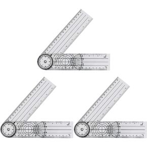 3PCS Clear Goniometers, Plastic Protractor Angle Finder, Angle Ruler with 7 Inch Arm, Angle Finder Protractor, Miter Angle Finder, Measurement Tool for School Office Measuring Work in Saudi Arabia