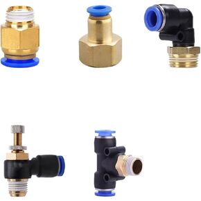 Pneumatic Quick Connector PC 4/6/8/10/12mm Hose Tube Air Fitting 1/4"1/8"3/8"1/2"Thread Pipe Coupler 50Pcs(OD4mm-1I4) in Kuwait