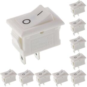 10pcs KCD1-101 6A 250V 2 Foot 2 Pin SPST White Rocker Switch in Saudi Arabia