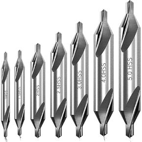 7 Pieces Center Drill Bits Set, M2 High Speed Steel 60-Degree Angle Center Drill Bits Kit Countersink Tools in Saudi Arabia