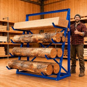 4500 LBS Cantilever Rack, 4 Tier Steel Horizontal Free Standing Lumber Storage Rack, 47.6"W ×61.4"H×16"D, Alloy Steel Heavy Duty Pipe Rack For Garage Warehouse (4500LBS) in Kuwait