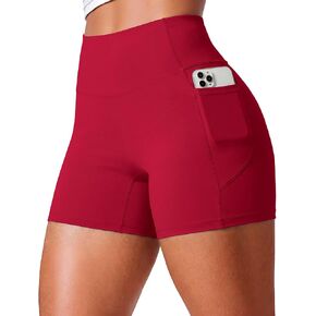 JEKAOYI Women's Workout Shorts, 4.5" No Front Seam Yoga Biker Tummy Control Gym Volleyball Spandex Shorts with Pockets in Saudi Arabia