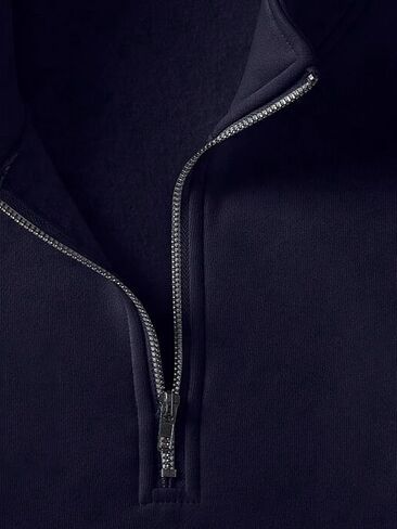 Men's Sweatshirts - Quarter-Zip Pullover Long Sleeve Graphic Long Sleeve Unsex Vintage Tops Navy Blue in Kuwait