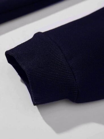 Men's Sweatshirts - Quarter-Zip Pullover Long Sleeve Graphic Long Sleeve Unsex Vintage Tops Navy Blue in Kuwait
