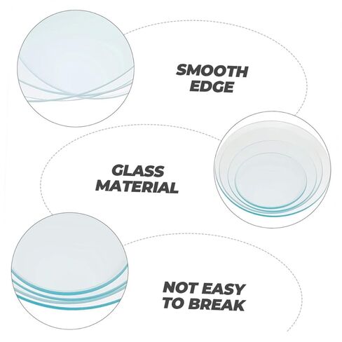 Luxshiny 8pcs Laboratory Watch Glass Evaporating Dish Beaker Cover Sturdy Round Shape Safe for School in Kuwait