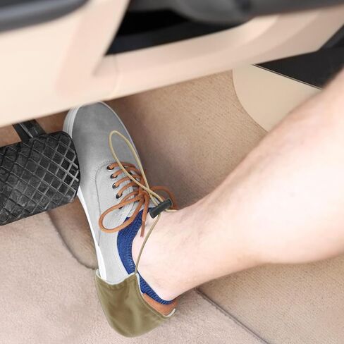 Wear-Resistant Driving Shoe Heel Cover 2pcs Set, Khaki Shoe Protector for Brake Throttle, Anti-Friction Heel Support for Car Drivers in Kuwait