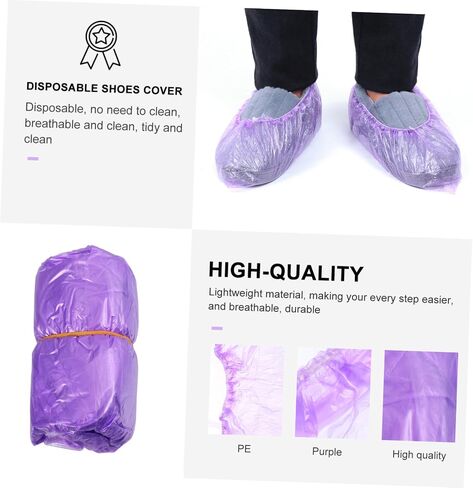 Homoyoyo 200pcs Disposable Indoor Shoe Covers Non- Booties Thickened Pe Plastic and Breathable for Home Use in Kuwait