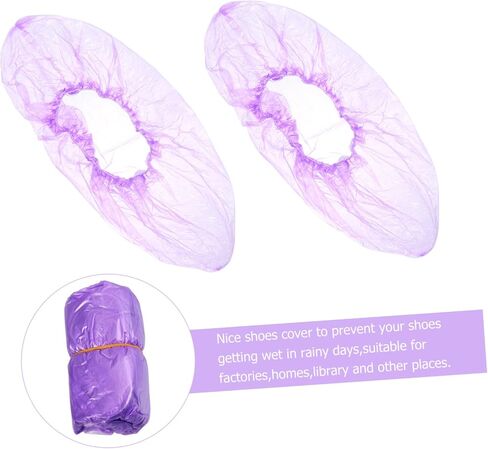 Homoyoyo 200pcs Disposable Indoor Shoe Covers Non- Booties Thickened Pe Plastic and Breathable for Home Use in Kuwait