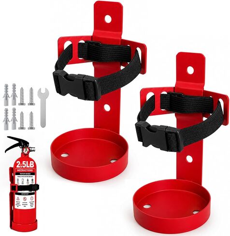 Compact Fire Extinguisher Wall Mount Bracket - Heavy Duty Quick Release Holder for 2.5 lb Fire Extinguishers 1 Pack for Home Garage RV Truck Boat in Kuwait