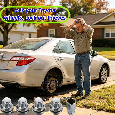 5PCS M12x1.5 Wheel Lock Nuts, 37mm Height, Flat Mag Seat, Fit Toyota Camry 1983-2024, Corolla 2003-2024, RAV4 1994-2024, Sienna 1998-2024, Matrix 2003-2014,Avalon,Venza,Prius,Highlander 2004-2024 in Kuwait