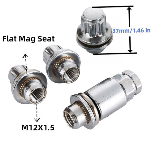 5PCS M12x1.5 Wheel Lock Nuts, 37mm Height, Flat Mag Seat, Fit Toyota Camry 1983-2024, Corolla 2003-2024, RAV4 1994-2024, Sienna 1998-2024, Matrix 2003-2014,Avalon,Venza,Prius,Highlander 2004-2024 in Kuwait
